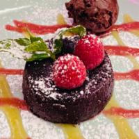 Vegan Chocolate Cake · Lava Chocolate Cake with Red Bean Ice Cream
