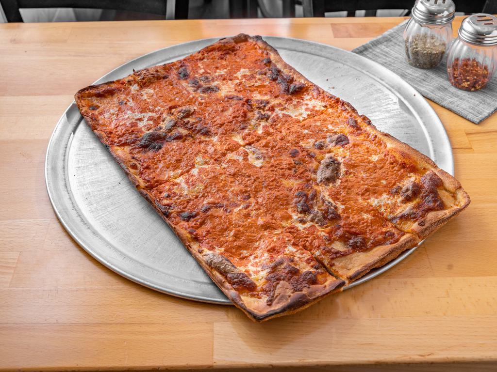 Drunken Nonna Pizza · Square, thin crust, fresh mozzarella, vodka sauce.