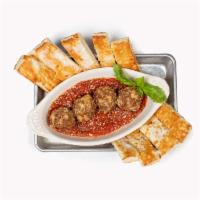 The Meatballer · House-made meatballs covered in marinara a pinch of Parmesan and served with garlic bread.