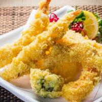 Shrimp Tempura Appetizer · Deep  fried mixed shrimp and vegetable served with tempura sauce