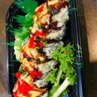 Godzilla Roll ·  6 pcs - deep fried spicy tuna, avocado inside with scallion tobiko and spicy mayo eel sauce...