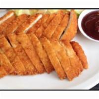 Chicken Katsu(D) · Meat cutlets in breaded batter with homemade sauce on the side. Served with miso soup or gar...
