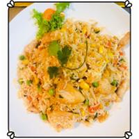  Basil Fried Rice ·  Fried jasmine rice with fresh basil, peas, carrots, corn,  scallion, jalapeno  and egg in s...