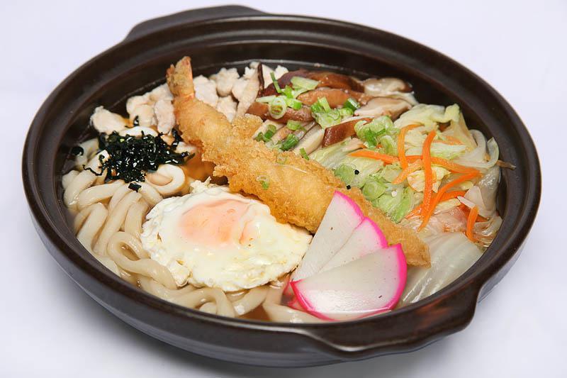 Nabeyaki Noodle Soup  · udon white thick noddle 
soba black wheat noodle 