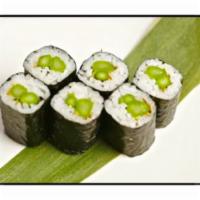 Asparagus Roll · Sushi roll filled with asparagus.