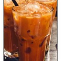 Thai Iced Tea · Homemade Thai style drink
made from tea milk and sugar 
it is popular in Southeast Asia