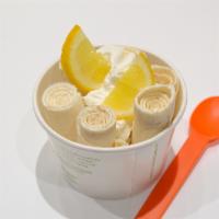 Lemon Roll Ice Cream · Lemon and graham crackers.