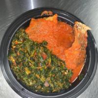 Efo Riro Soup · Efo Riro Soup and fufu only add Meat or fish for extra charge 