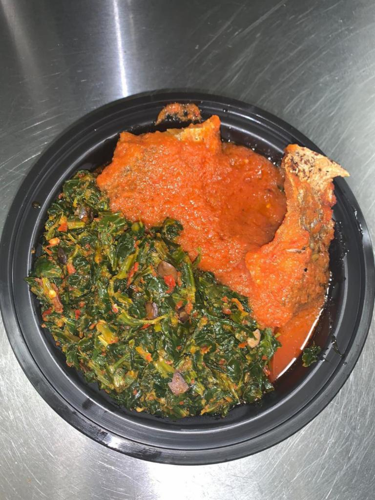 Efo Riro Soup · Efo Riro Soup and fufu only add Meat or fish for extra charge 