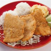 B2. Fried Fish Regular · Swai basa fillet to golden brown for fish lovers.