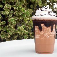 Frozen Mocha Latte · Espresso, milk, chocolate and blended ice. 