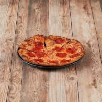 Safety Pizza · Red sauce, mozzarella and pepperoni.