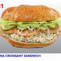 C01. Tuna Croissant Sandwich · Mild fish sandwich. Add-ons for an additional charge.
