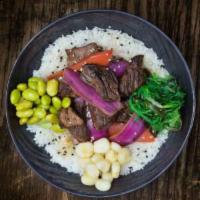 Poke Lomo Saltado with Our Spicy Mayo · 