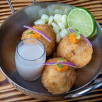 Ceviche Frito · Fried ceviche. Marinated lightly in lime juice and seasoned with Peruvian limo chili, fresh ...
