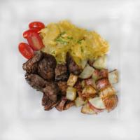 Steak, Eggs and Potato Bowl · 2 farm fresh scrambled eggs with oven-roasted red bliss potatoes and seared beef tenderloin ...