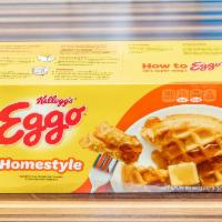 12.3 oz. Kellogg's Eggo Homestyle Waffles, 10 Count · Thick cake made from leavened batter or dough. 