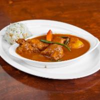 Pepian · Chicken stews with potatoes. carrots, and green beans. Guatemalan seasonings with rice and h...