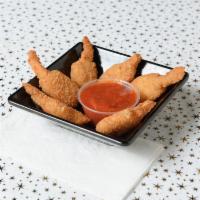 Bubba Gump Cheese Shrimp · We stuff 6 jumbo shrimp with Monterey cheese, then bread and deep fry them per a bubba famil...