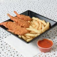 Santa Monica Shrimp and Frie · 6 big jumbo fried shrimp with fries, served with our spicy cocktail sauce.