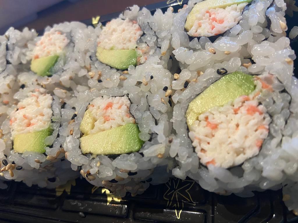 California roll · Crab meat, cucumber, and avocado