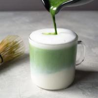 Matcha Latte · Ceremonial grade matcha and oat milk. Add peppermint for an additional charge.