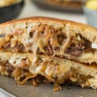 Beyond Burger Melt · Beyond burger with caramelized onions, provolone cheese on grilled sourdough bread.