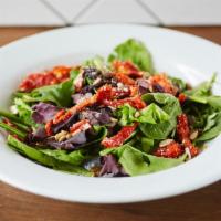Union House Salad · Organic spring mix, goat cheese, sunflower seeds, sun-dried tomatoes tossed with a house-mad...