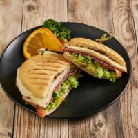 The Goldstein's Sandwich · Genoa salami, black forest ham, capicola, prosciutto di parma, provolone with iceberg lettuc...