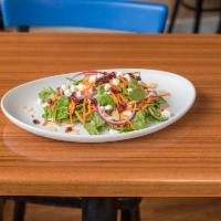 Sailor Salad · Spinach, carrot, red onion, almonds, dried cranberries, feta crumbles.