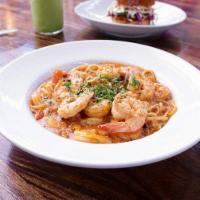 Creole Pasta · Mexican white shrimp in a spicy Creole cream sauce tossed with linguini