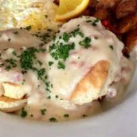 Biscuits & Gravy · Fresh buttermilk biscuits and housemade pork sausage gravy with egg made your way | Served w...