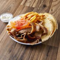 Gyro Plate Dinner · Served with fries, pita bread and tzatziki sauce.
