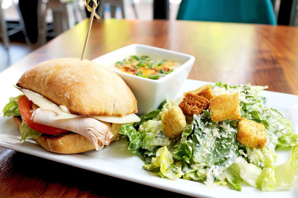 1. Sandwich and Salad Combo · Choose any full sandwich and a 1/2 salad. Served with a pickle and a cookie.