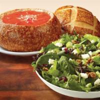 3. Salad and Soup Combo · Salad-soup combo choose any 1/2 salad and a cup of soup. Comes with 2 slices of bread, cinna...