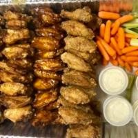 50 Piece Wings with 3 Flavors · 