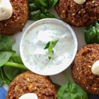 Falafel  · 4 pcs Deep-fried beans and fine herbs ~served with tahini sauce