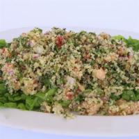 Tabbouleh Salad  · Refreshing, light and packed with healthy ingredients fresh herb and bulgur salad, dotted wi...