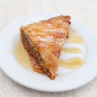 Baklava · Rich, scrumptious pastry, made of layers of filo filled with chopped nuts and honey.

