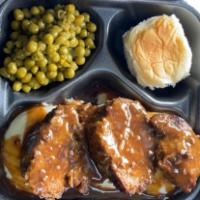 Meatloaf Plate · Served with mashed potatoes and gravy, and your choice of 2 sides.