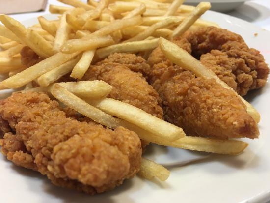 Chicken Tender and small fries · 3 pieces of chicken tender and french fries.
