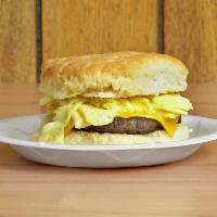 Sausage Biscuit  · Finely chopped or ground meat, often mixed with seasoning.