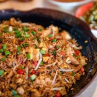 Peruvian Stir Fry Rice Lunch · Chaufa scallions, red bell pepper, bean sprouts, fried egg, mushroom soy sauce, fresh ginger...