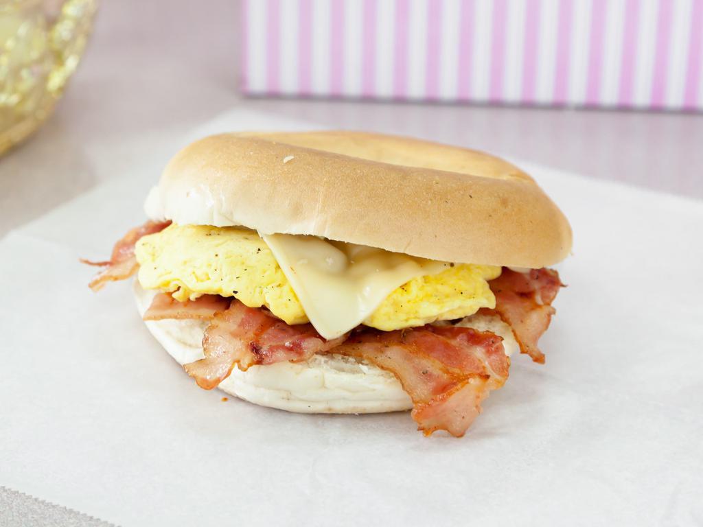 Breakfast Bagel · Bacon, egg, and cheese.