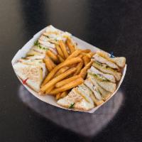 Club Sandwich ( Grilled Chicken) · Juicy grilled boneless chicken breast, tomato and lettuce slatheres with mayo, cheese layere...