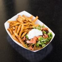 Gyros Sandwich · Seasoned gyro meat tossed with lettuce, tomato and onions, topped with tzatzuki sauce served...