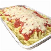 Family Size Mostaccioli · Serves 5-6 people. 6 lbs. of pasta. Served with a full-order of Guido bread. Add toppings fo...
