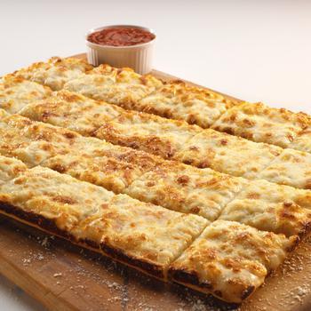 Motz Bread · Our famous mozzarella bread has a thick coat of mozzarella cheese and Muenster cheese, butter, Parmesan cheese, and garlic on top of golden-brown bread sticks. Comes with a choice of 1 of our savory sauces.
