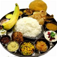 KalyanaSappadu (AnandaBhavan Spcl) · Appetizer, Porial, Kurma, Rasam, Sambar, Kootu, Dhal, Rice Of The Day, Yogurt, Sweet1, Sweet...