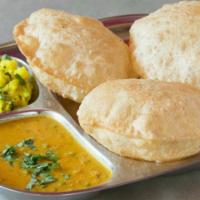 Poori Combo · 3 pieces poori and 2 side dishes.